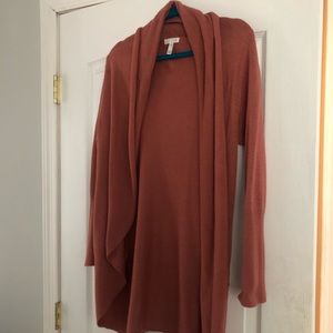 Leith circle cardigan in Adobe Pink, EUC